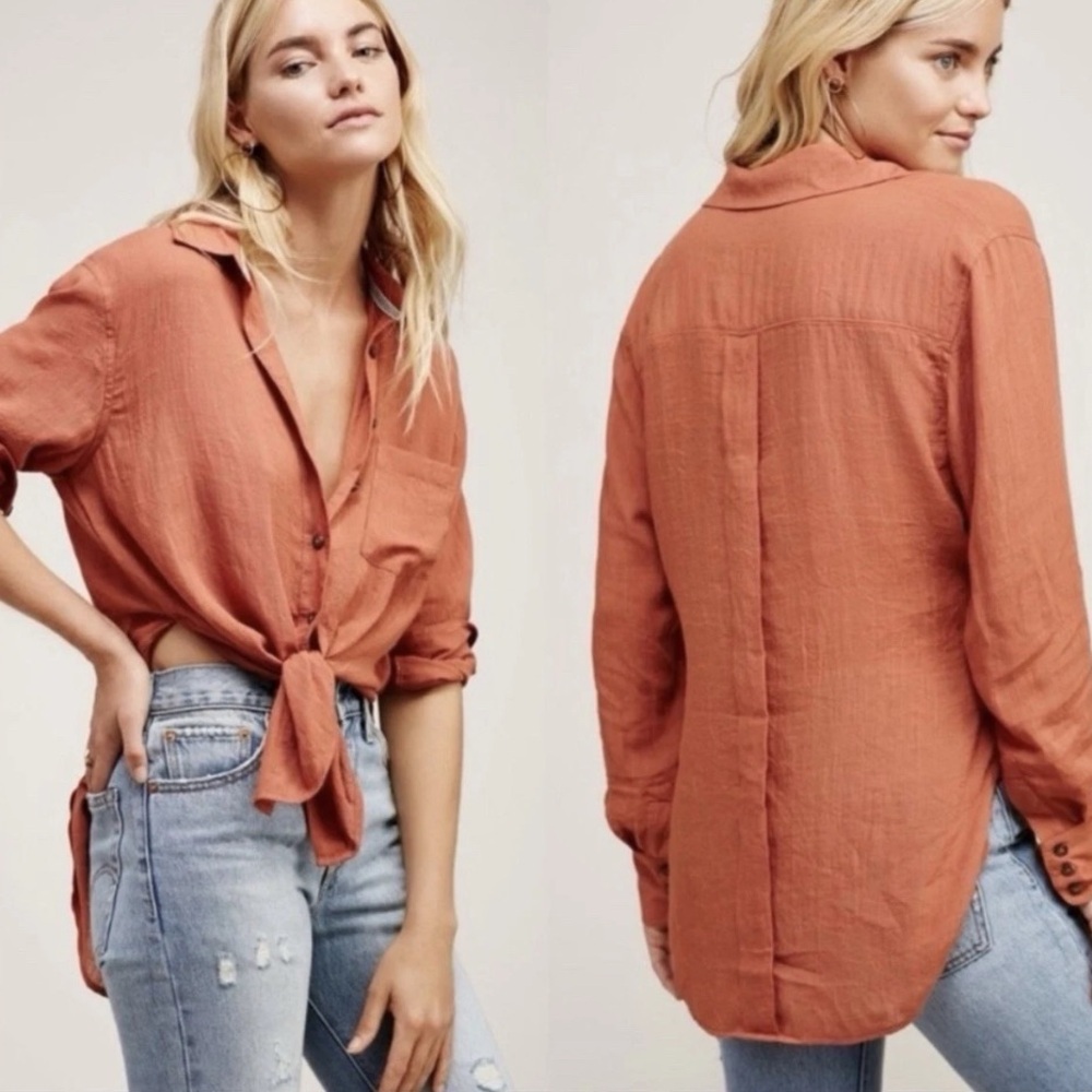 EUC / Free People Wome’s //  Long Sleeve Button Down Tunic Women's Size M